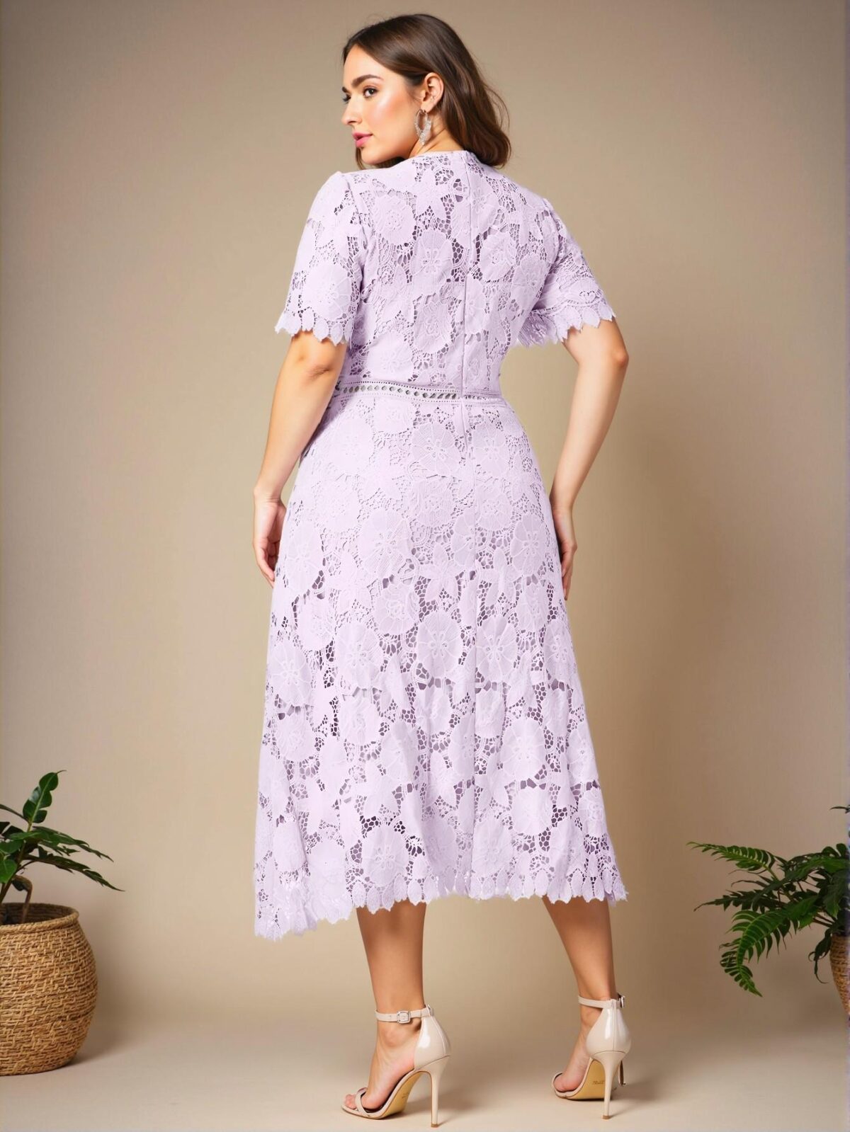 Elegant Mauve Purple Maxi Dress with Lace Accents Perfect for Spring and Summer Chic, Classy and Trendy Fashion Style to Dress to Impress - Image 2