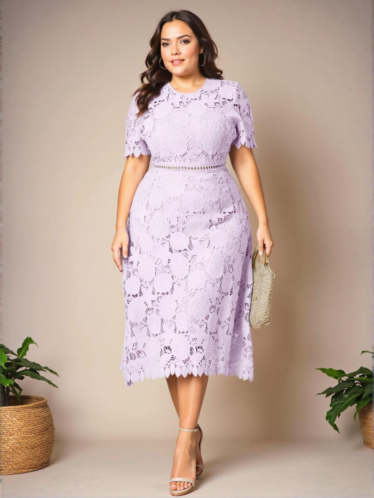 Elegant Mauve Purple Maxi Dress with Lace Accents Perfect for Spring and Summer Chic, Classy and Trendy Fashion Style to Dress to Impress - Image 3