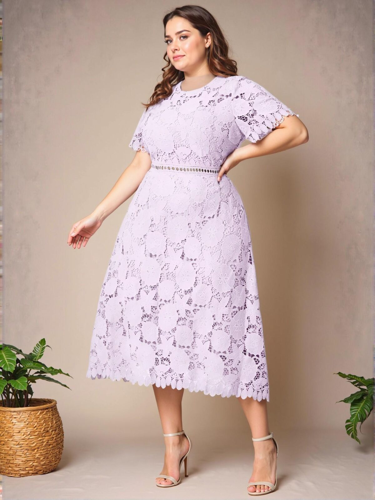 Elegant Mauve Purple Maxi Dress with Lace Accents Perfect for Spring and Summer Chic, Classy and Trendy Fashion Style to Dress to Impress - Image 5