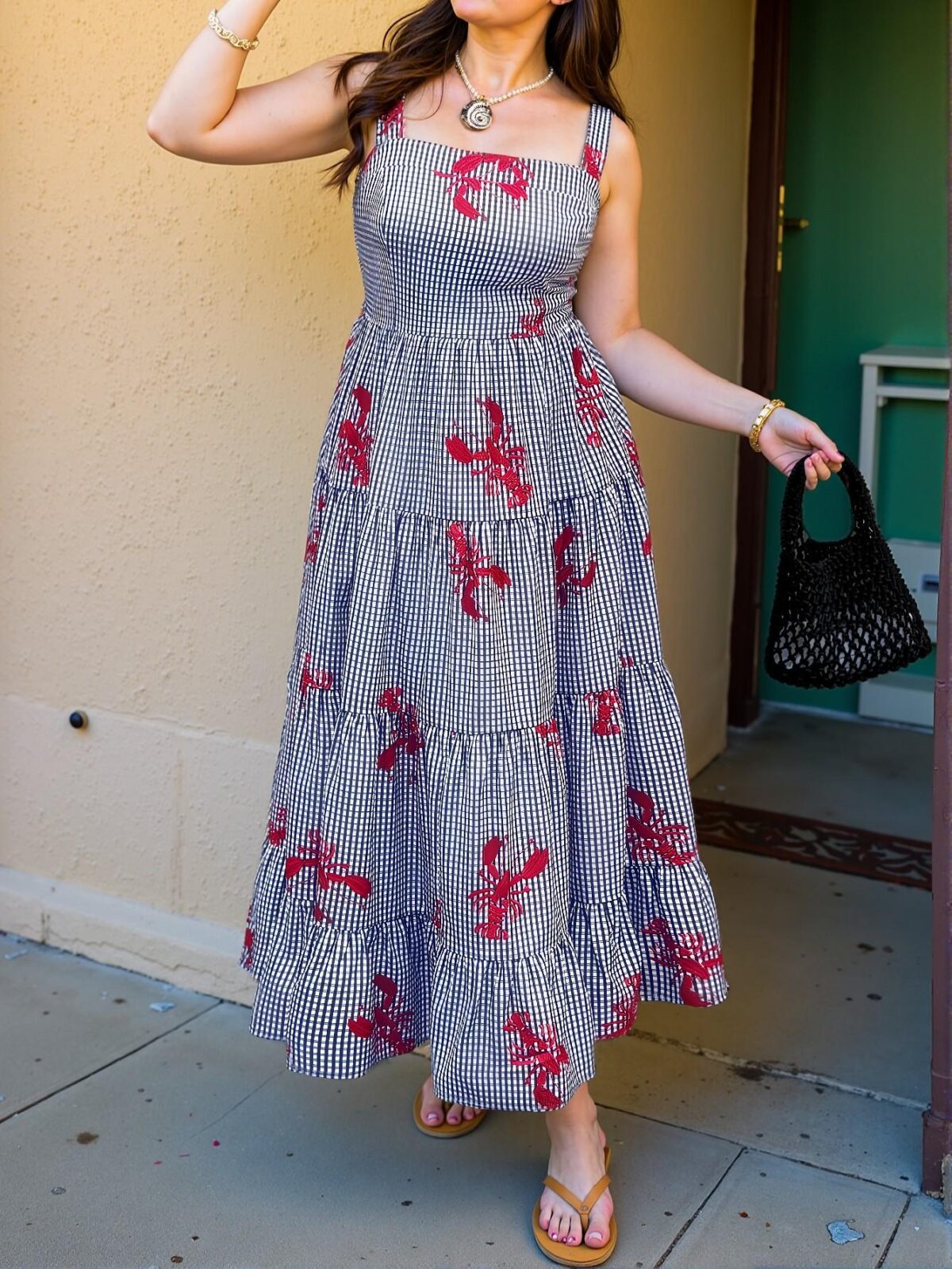Elegant Blue Floral and Striped Flounce Hem Cami Dress for Spring and Summer - Chic, Classy and Trendy Fashion Style to Dress to Impress - Image 3