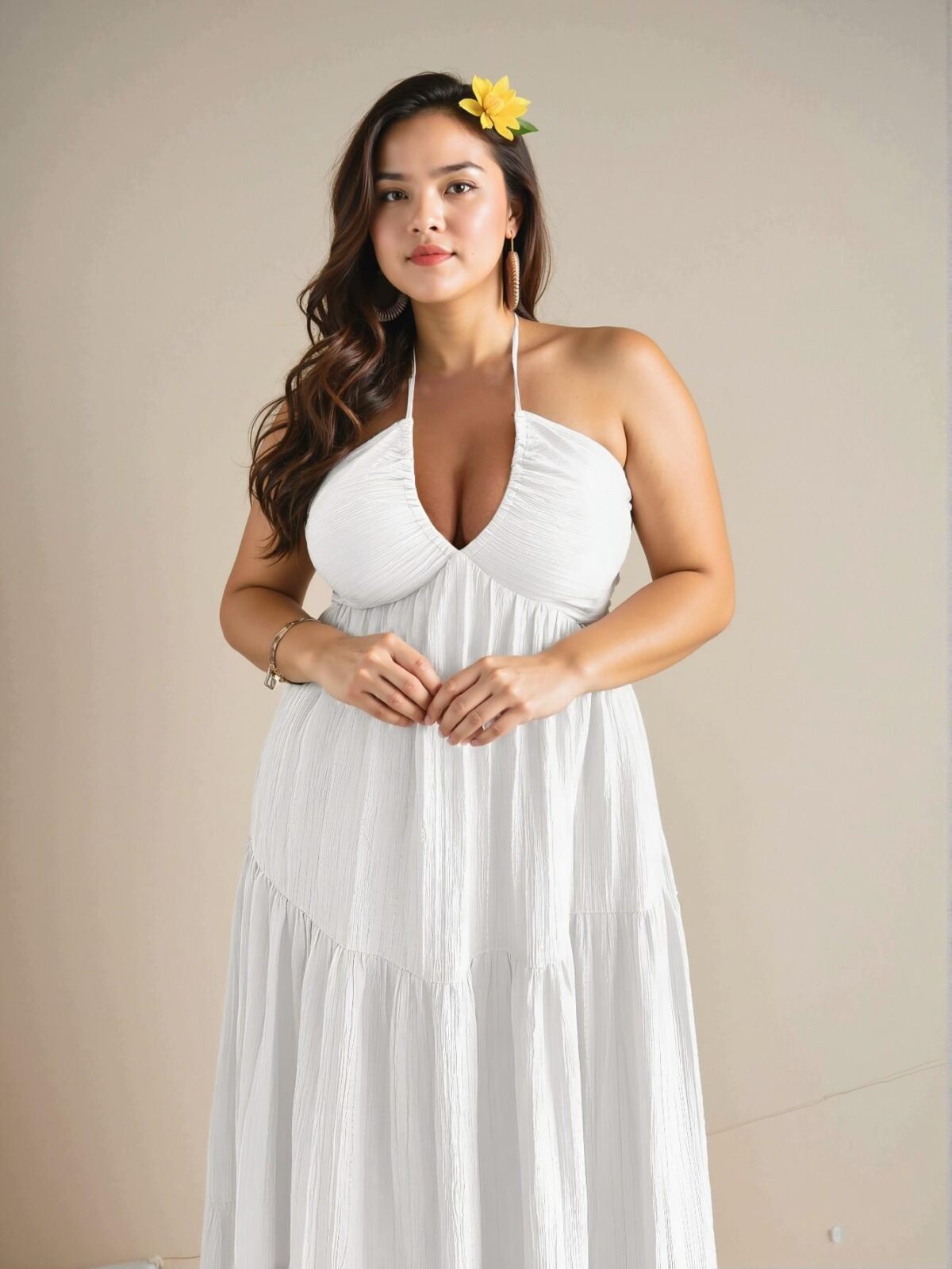 Elegant White Bohemian Chiffon Halter Neck Backless Dress, Ideal for Vacations, Weddings, Parties, and Seaside Dates - Perfect Summer Beach Sundress for Holiday Outfits. Chic, Classy and Trendy Fashion Style to Dress to Impress. - Image 4