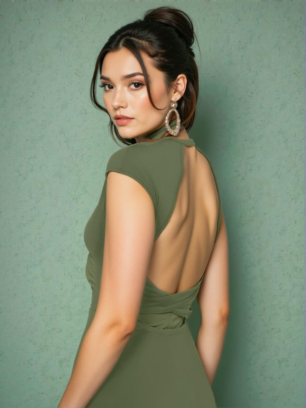 Elegant Green Backless Bodycon Maxi Dress for Spring and Summer - Chic, Classy and Trendy Fashion Style to Dress to Impress - Image 2