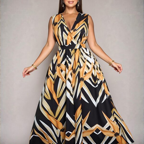 Elegant Black Floral Print Elasticated Waist Maxi Dress Ideal for Summer Getaways and Everyday Casual Wear Chic, Classy and Trendy Fashion Style to Dress to Impress
