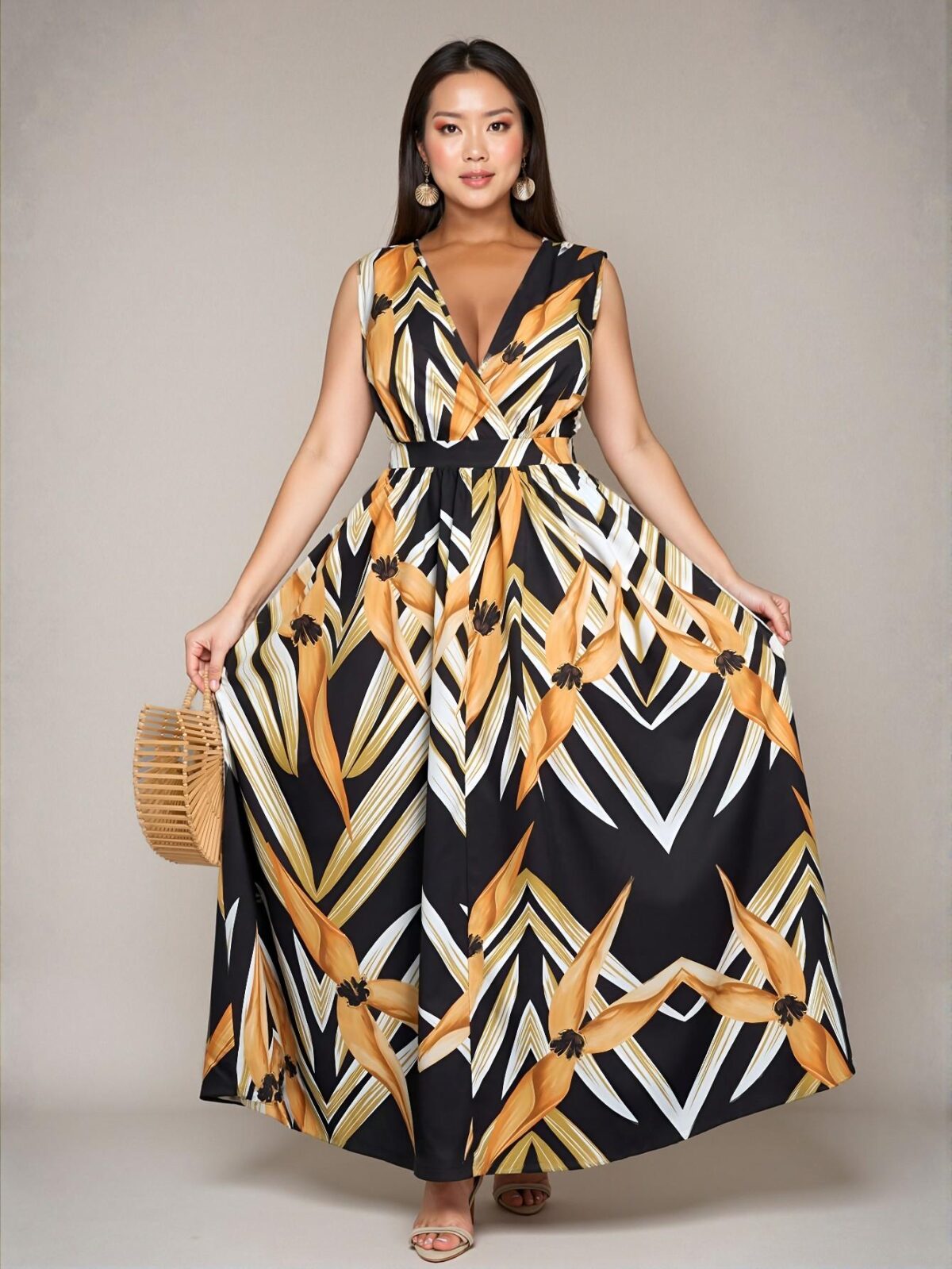 Elegant Black Floral Print Elasticated Waist Maxi Dress Ideal for Summer Getaways and Everyday Casual Wear Chic, Classy and Trendy Fashion Style to Dress to Impress - Image 5