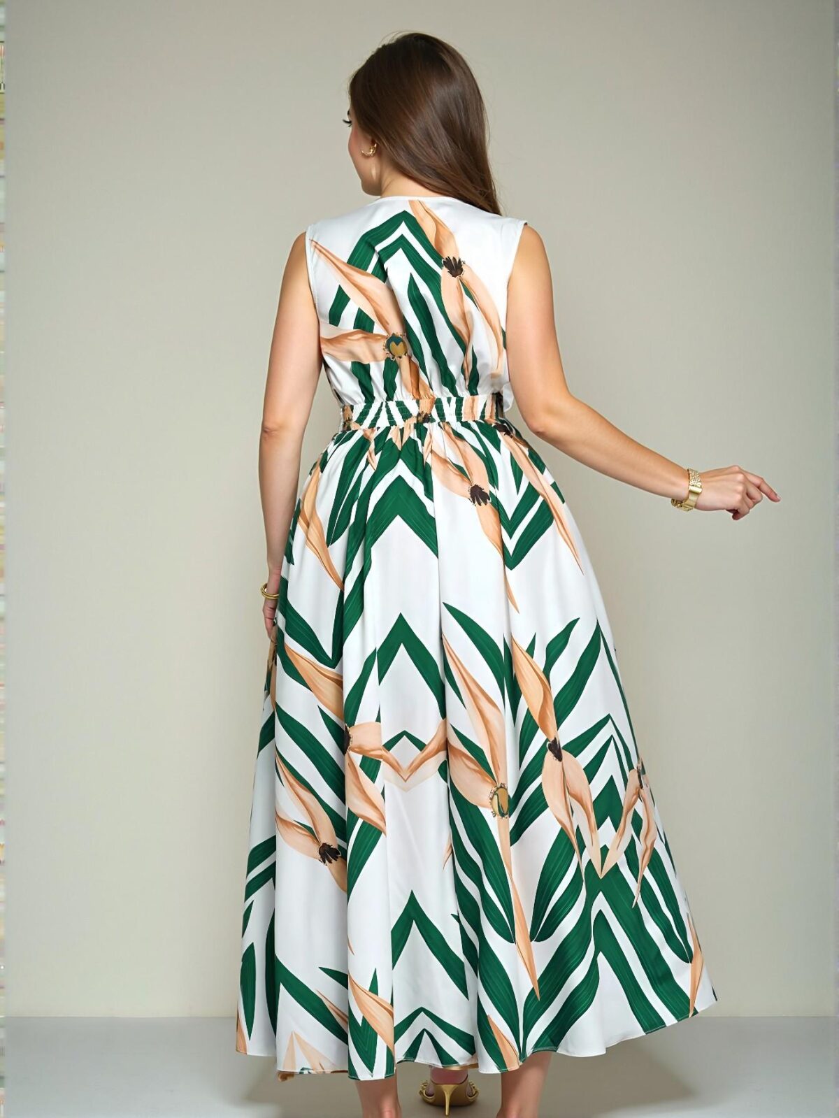 Elegant White Floral Elasticated Waist Maxi Dress for Summer Outings and Everyday Wear "Chic, Classy and Trendy Fashion Style to Dress to Impress" - Image 2