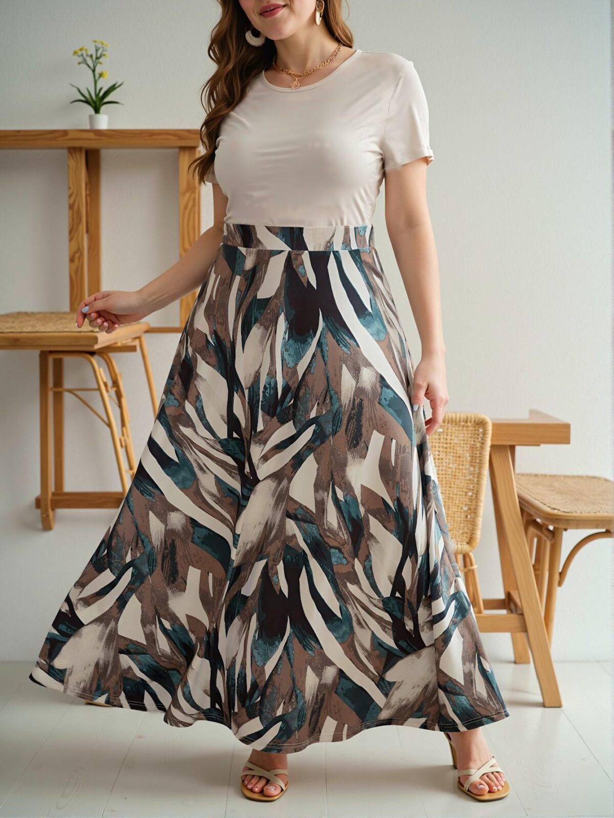 Elegant Multicolor Stylish Plus Size Boho Dress With Graphic and Tie Dye Patterns Perfect for Spring and Summer Chic, Classy and Trendy Fashion Style to Dress to Impress - Image 5