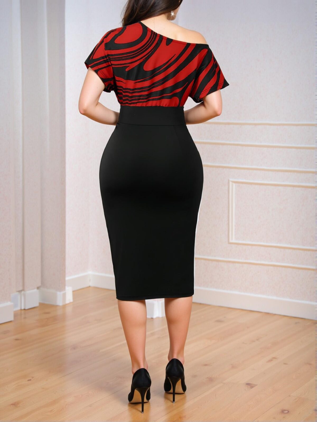 Elegant Burgundy Bodycon Dress for Office Parties and Formal Events - Chic, Classy and Trendy Fashion Style to Dress to Impress - Image 2
