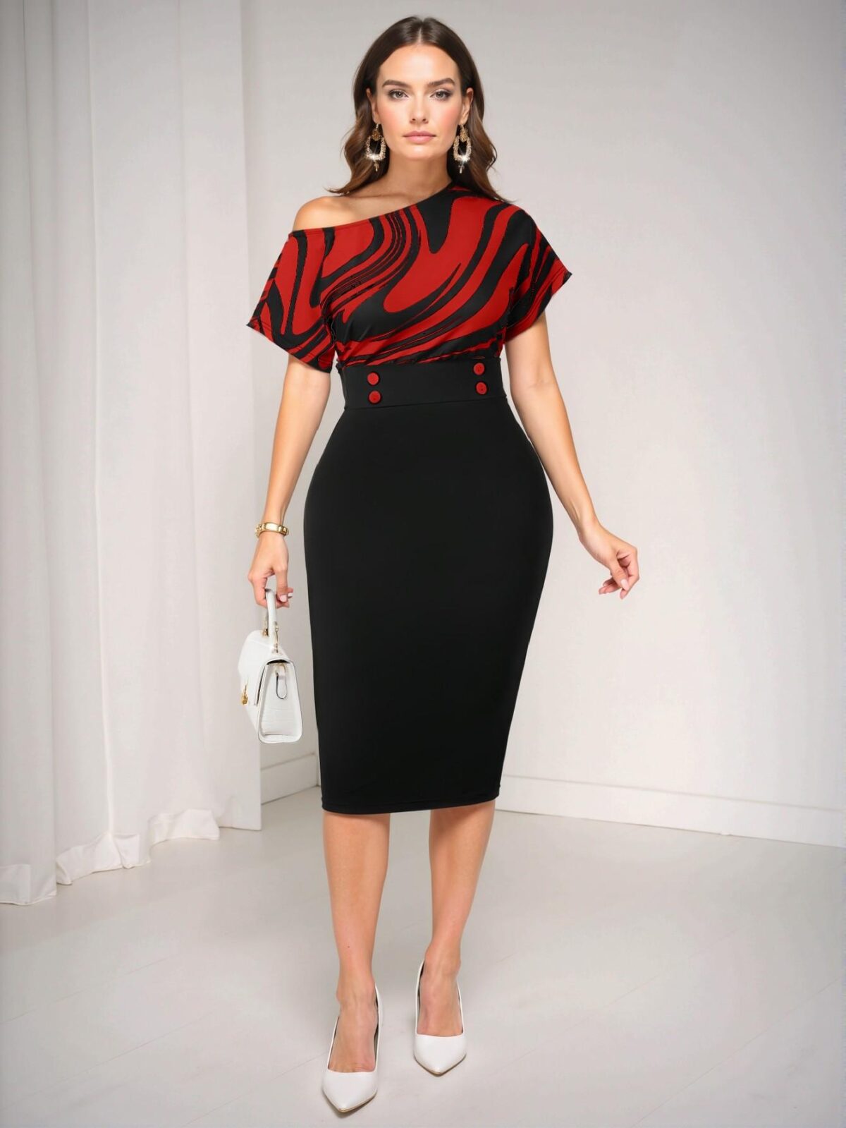 Elegant Burgundy Bodycon Dress for Office Parties and Formal Events - Chic, Classy and Trendy Fashion Style to Dress to Impress - Image 5