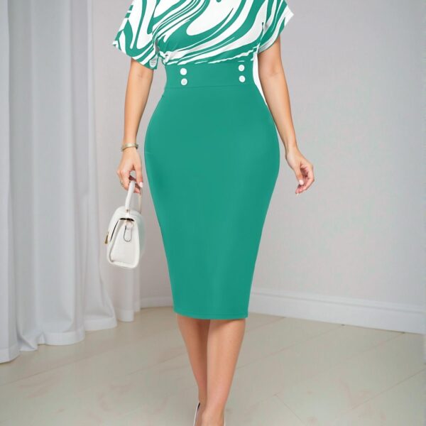 Elegant Green Chic Office Party Dress for Every Season - A Stylish and Classy Look to Dress to Impress
