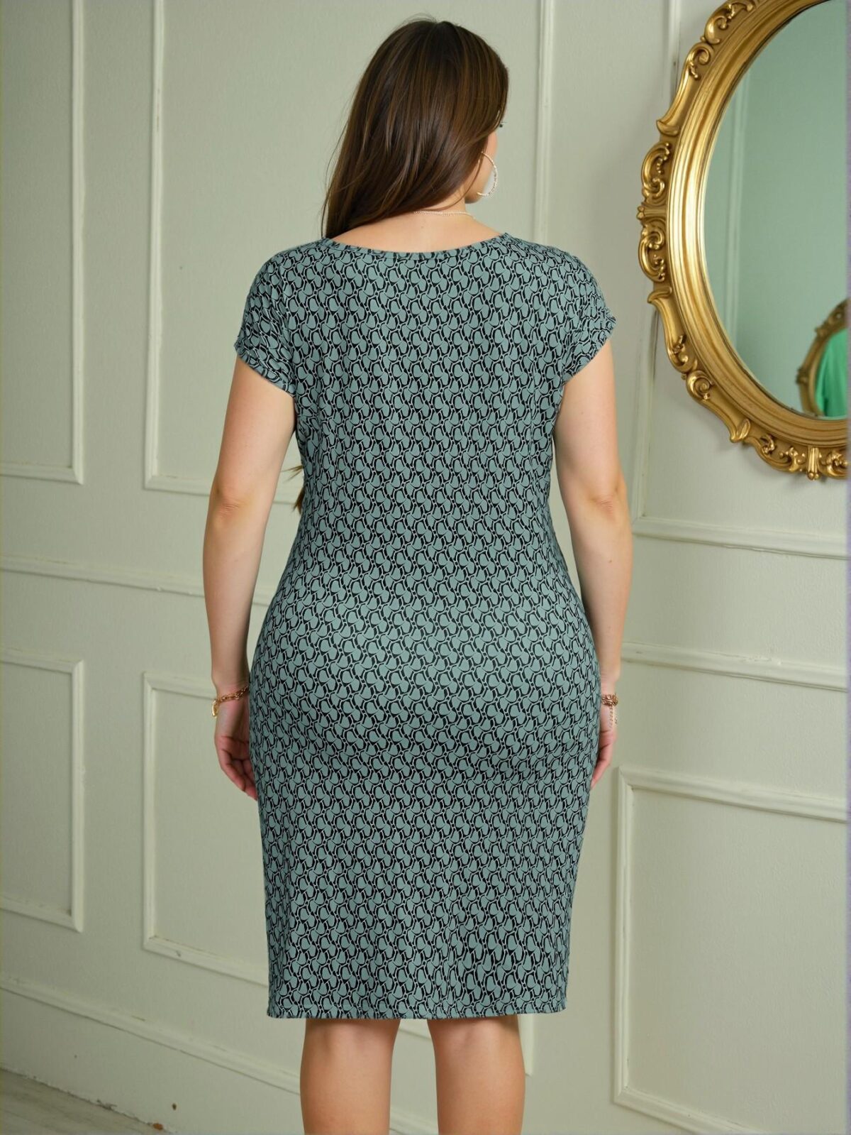 Elegant Dark Green Stylish Asymmetrical Hem Dress with Gathered Waist for Spring and Summer Chic, Classy and Trendy Fashion Style to Dress to Impress - Image 2