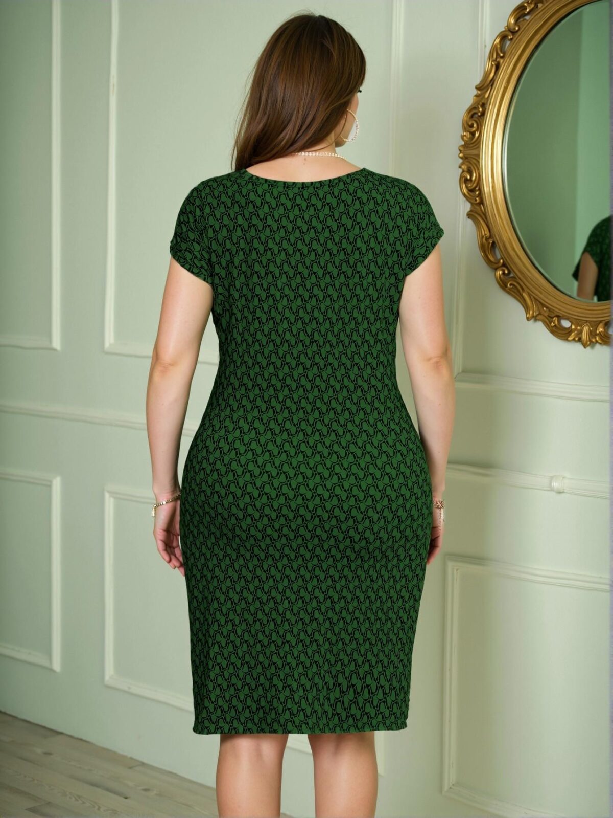 Elegant Olive Green Asymmetrical Hem Dress with Gathered Waist for Spring and Summer Chic, Classy and Trendy Fashion Style to Dress to Impress - Image 2