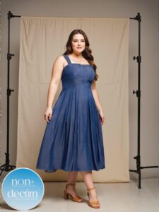 Elegant Blue Flared Maxi Dress with Spaghetti Straps and V-Neck for Summer Parties and Birthdays – A Chic, Classy, and Trendy Fashion Style to Dress to Impress