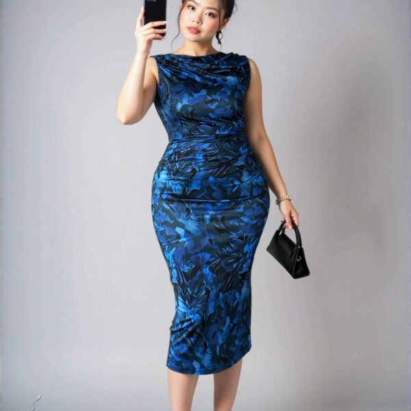 Elegant Multicolor Floral Elegant Sleeveless Fitted High Slit Dress Perfect for Banquets, Birthdays, and Dates - Chic, Classy and Trendy Fashion Style to Dress to Impress