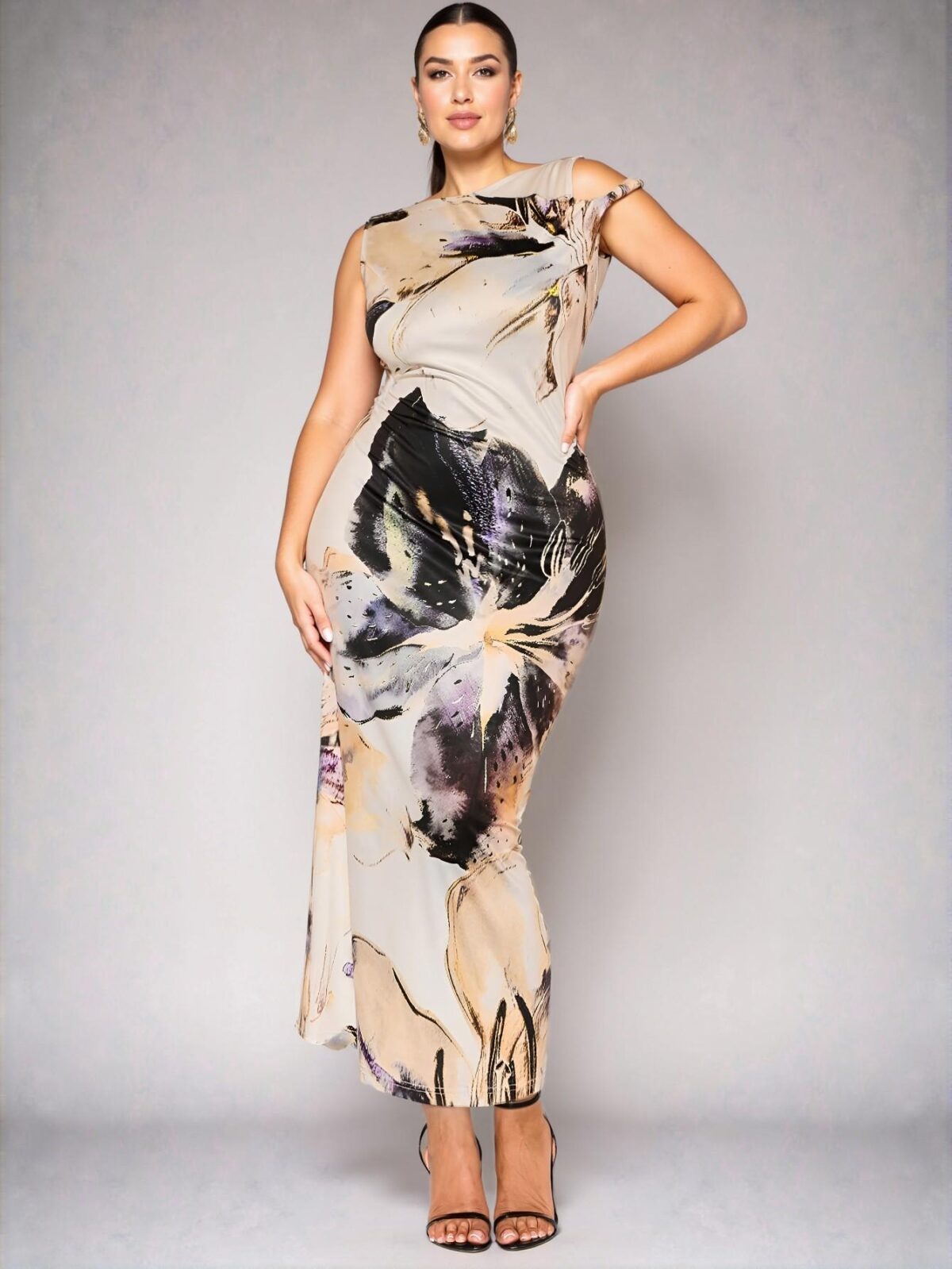 Elegant White Floral Print Twist Knot Dress Perfect for Romantic Dates, Parties, and Nights Out - Chic, Classy and Trendy Fashion Style to Dress to Impress