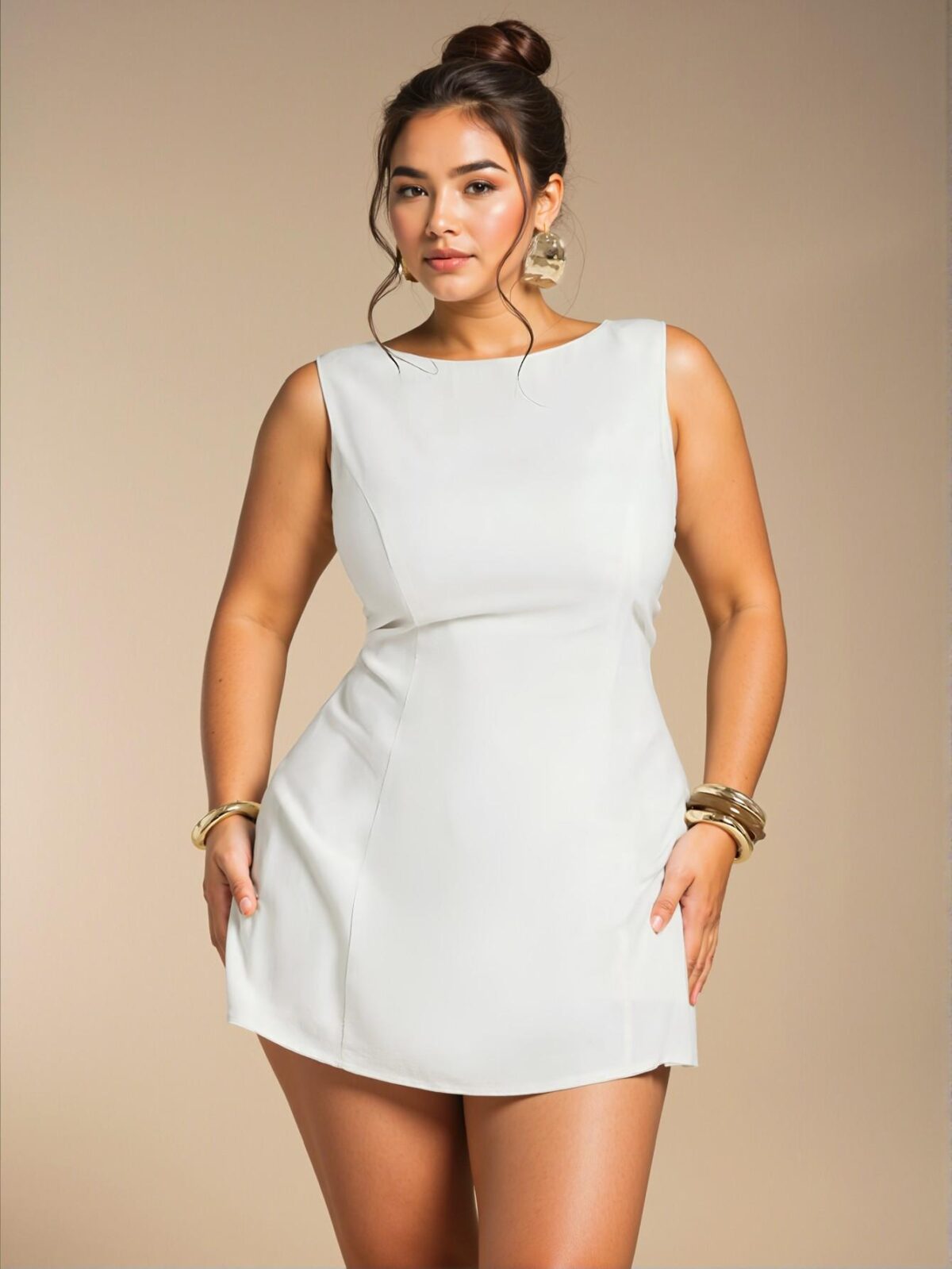 Elegant White A-Line Sleeveless Mini Dress with Backless Design, Perfect for Parties, Weddings, and Special Occasions - Chic, Classy and Trendy Fashion Style to Dress to Impress - Image 5