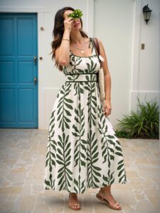 Elegant Multicolor A-Line Dress with Tie-Waist Bowknot for a Slimming Look - Chic, Classy and Trendy Fashion Style to Dress to Impress