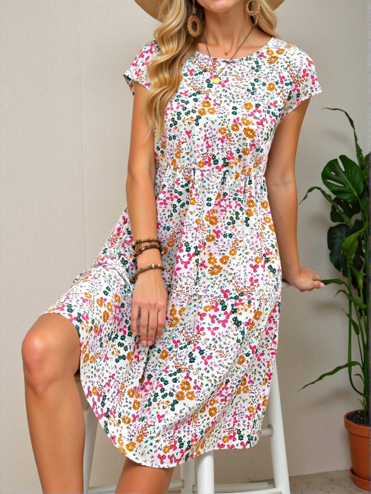 Elegant Multicolor "Chic Boho Midi Dress Perfect for Summer Vacations and Concerts" "Chic, Classy and Trendy Fashion Style to Dress to Impress" - Image 4