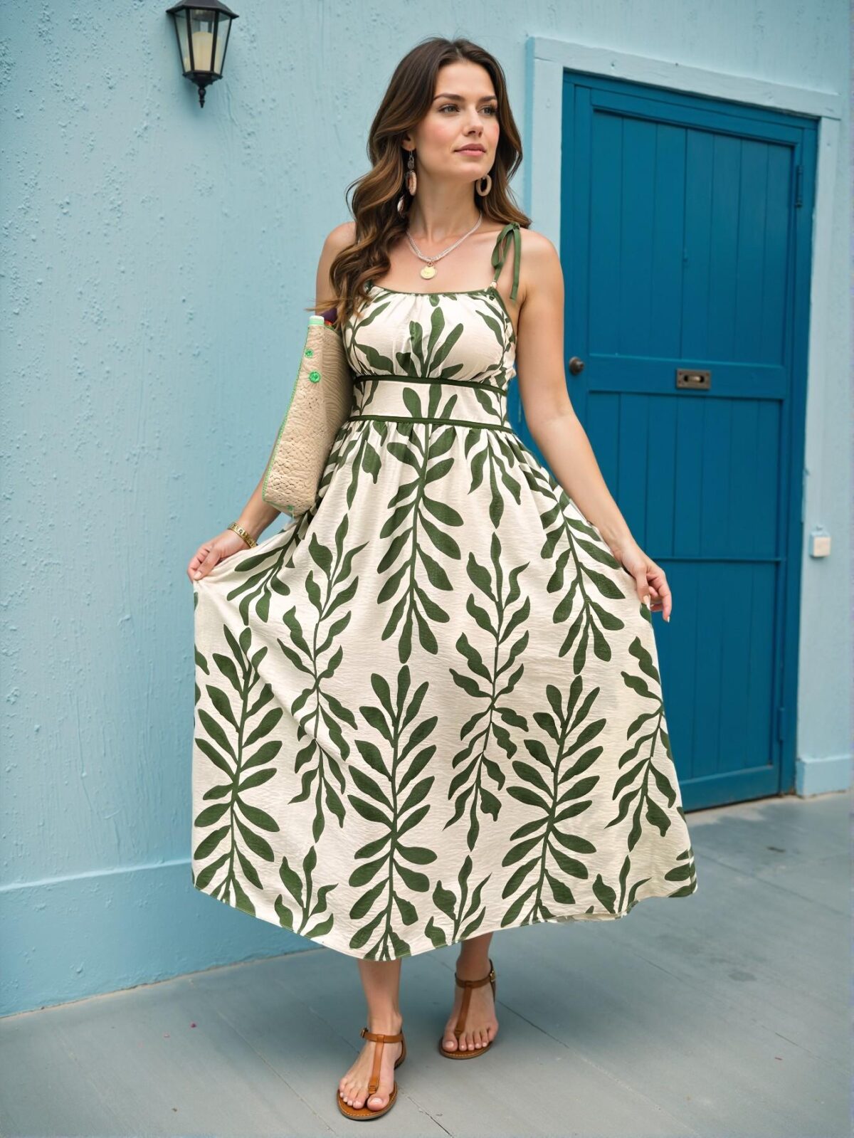Elegant Multicolor A-Line Dress with Tie-Waist Bowknot for a Slimming Look - Chic, Classy and Trendy Fashion Style to Dress to Impress - Image 5