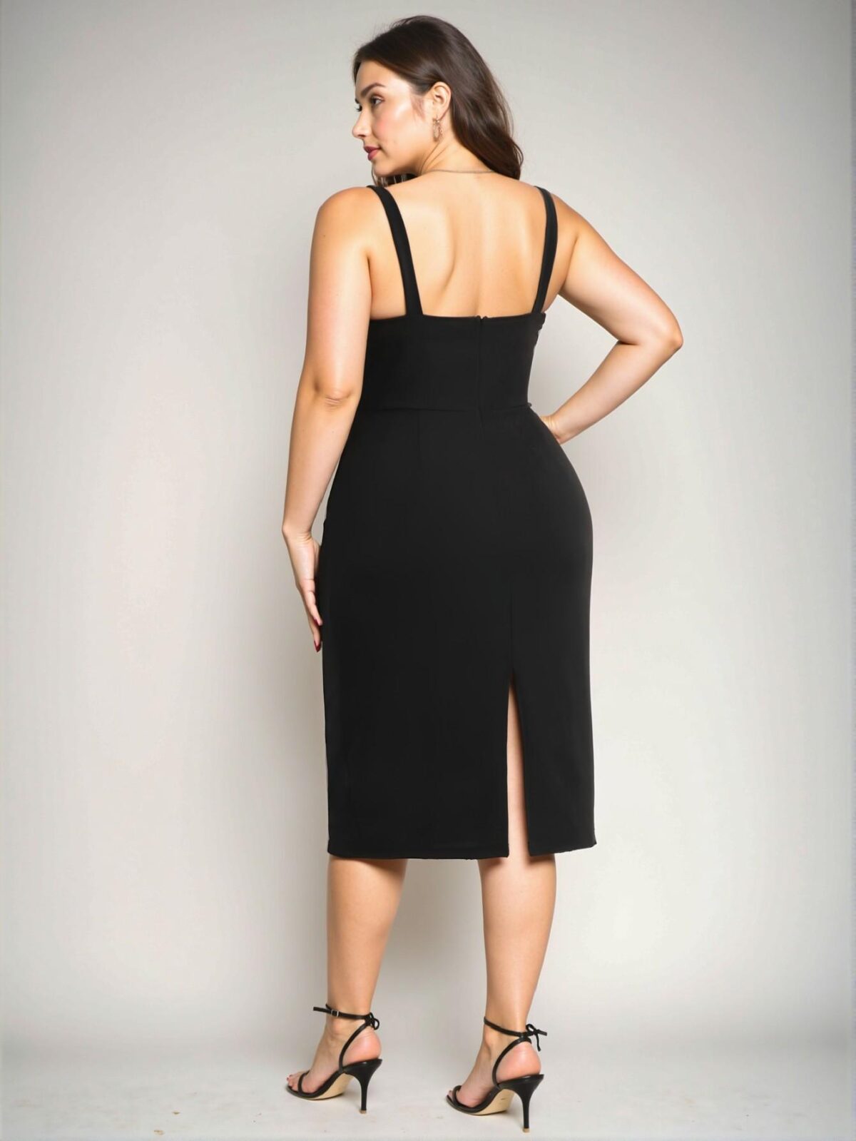 Elegant Black Bodycon Cami Dress with Bustier Design for a Chic, Classy and Trendy Fashion Style to Dress to Impress - Image 2