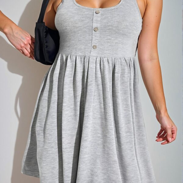 Elegant Grey Stylish Plus Size A-Line Dress with Flare Hem for a Chic, Classy and Trendy Fashion Style to Dress to Impress