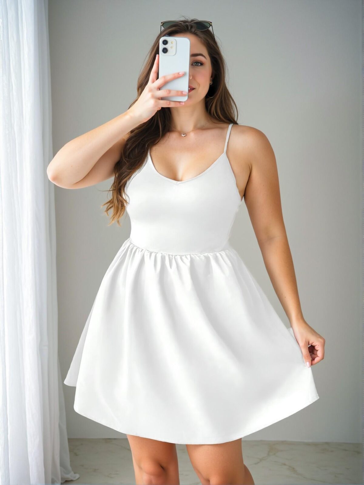 Elegant White Flowy Spaghetti Strap A-Line Graduation Dress - Chic, Classy and Trendy Fashion Style to Dress to Impress
