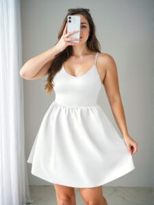 Elegant White Flowy Spaghetti Strap A-Line Graduation Dress - Chic, Classy and Trendy Fashion Style to Dress to Impress