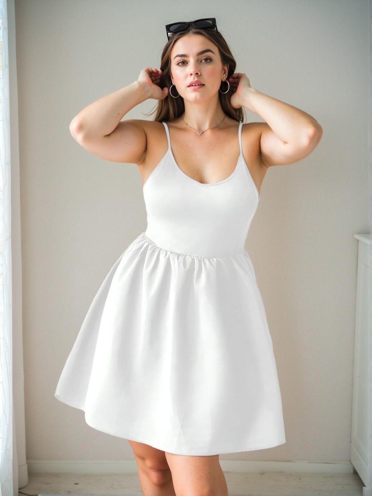 Elegant White Flowy Spaghetti Strap A-Line Graduation Dress - Chic, Classy and Trendy Fashion Style to Dress to Impress - Image 4