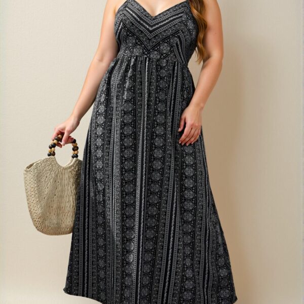 Elegant Black and White Flared Backless Cami Dress for Summer Beach Outings and Holiday Celebrations - Chic, Classy, and Trendy Fashion Style to Dress to Impress