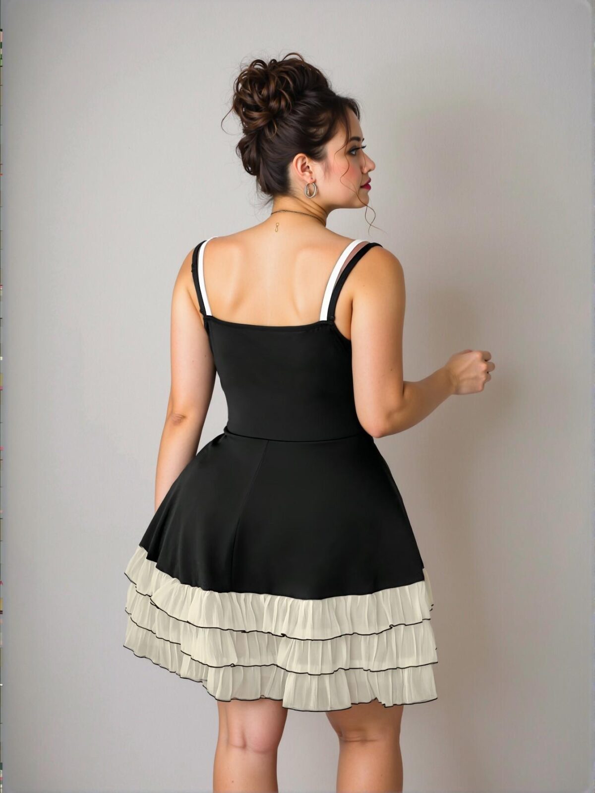 Elegant Black Colorblock Bow Decor A-Line Skirt for Chic, Classy, and Trendy Fashion Style to Dress to Impress - Image 2