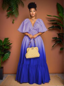 Elegant Multicolor Stylish Plus Size Gradient Short Sleeve Dress for Summer Chic, Classy and Trendy Fashion Style to Dress to Impress