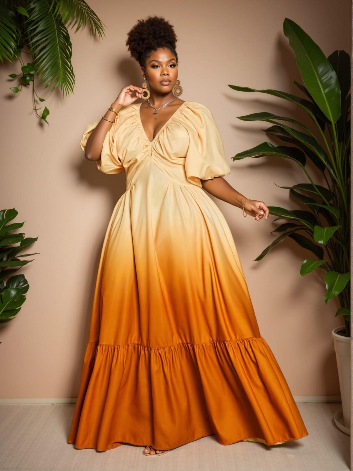 Elegant Multicolor Boho A Line Dress with Ruffle and Knot Details for Casual Holiday Style - Chic, Classy and Trendy Fashion Style to Dress to Impress - Image 5