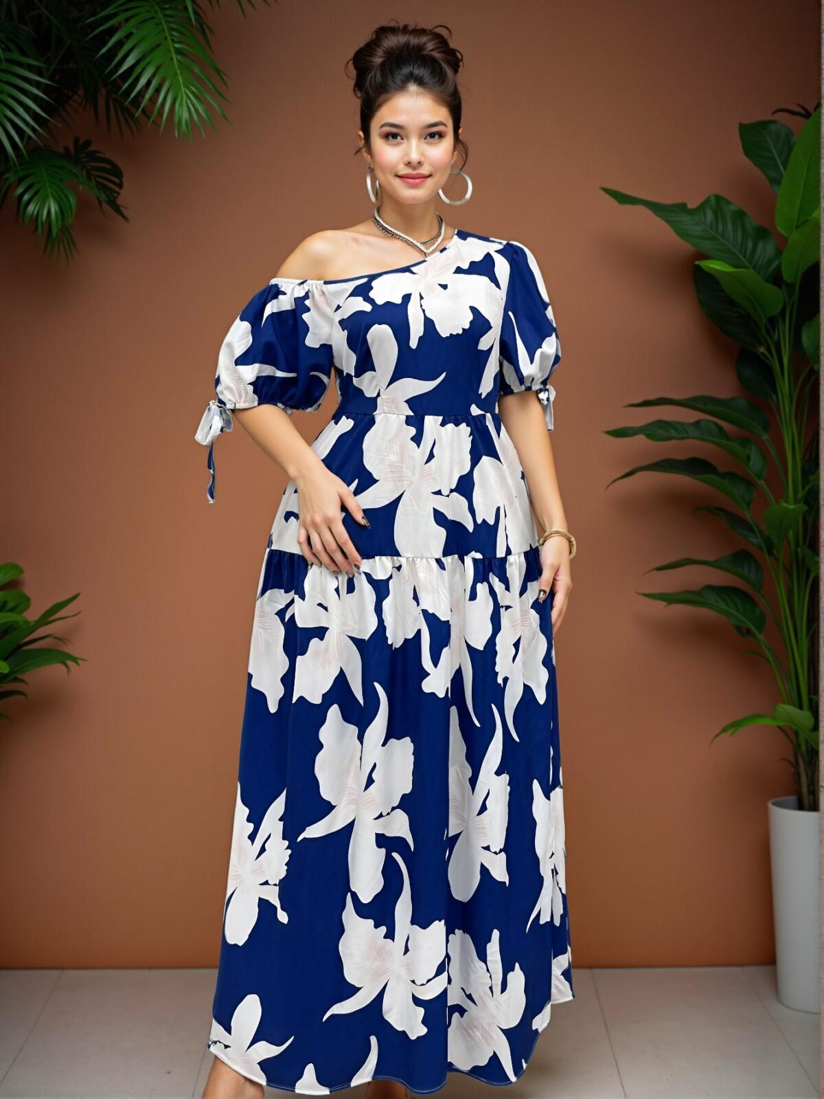 Elegant Multicolor One-Shoulder Holiday Swing Dress for St. Patrick's Day - Chic, Classy, and Trendy Fashion Style to Dress to Impress - Image 2