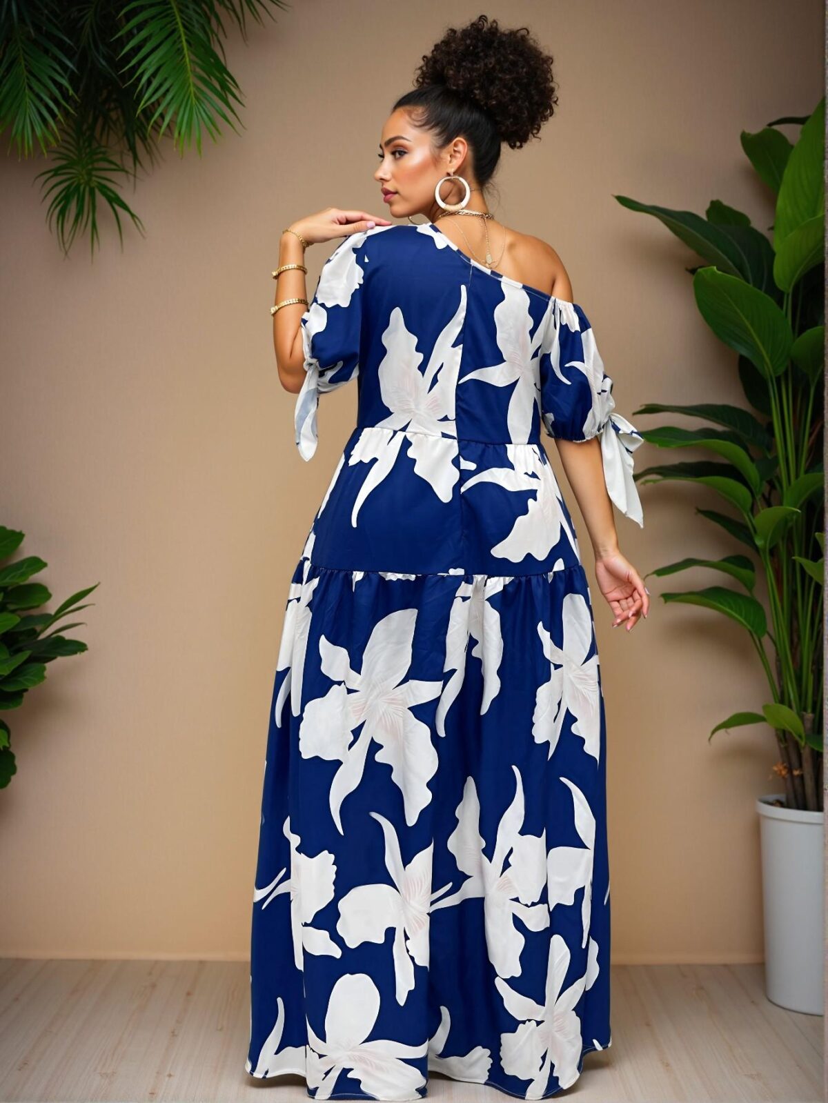 Elegant Multicolor One-Shoulder Holiday Swing Dress for St. Patrick's Day - Chic, Classy, and Trendy Fashion Style to Dress to Impress - Image 3
