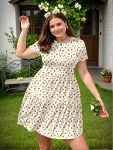 Elegant Multicolor Flared A-Line Dress with Ruffle Hem for Casual Summer Vacations - Chic, Classy and Trendy Fashion Style to Dress to Impress