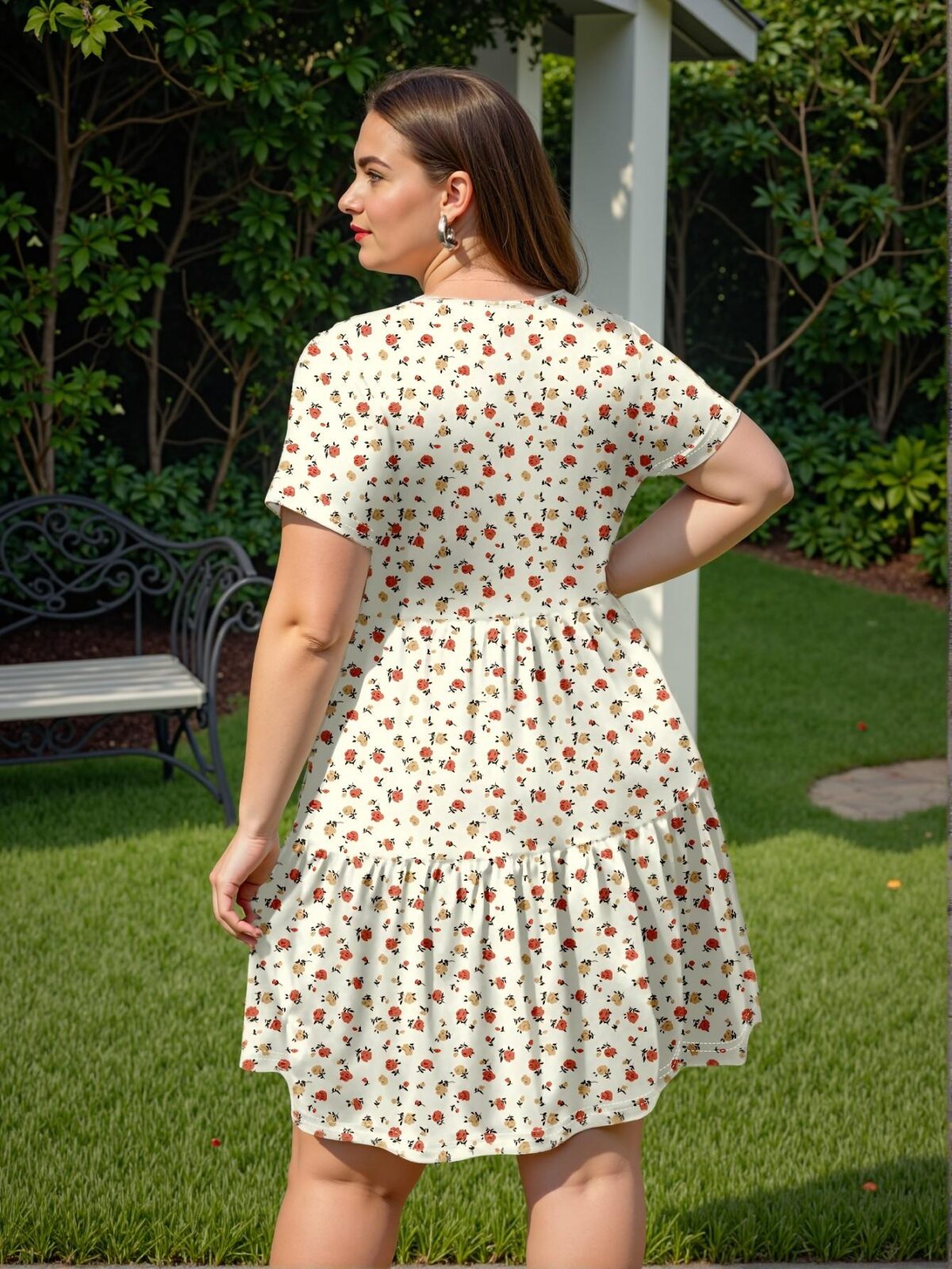 Elegant Multicolor Flared A-Line Dress with Ruffle Hem for Casual Summer Vacations - Chic, Classy and Trendy Fashion Style to Dress to Impress - Image 2