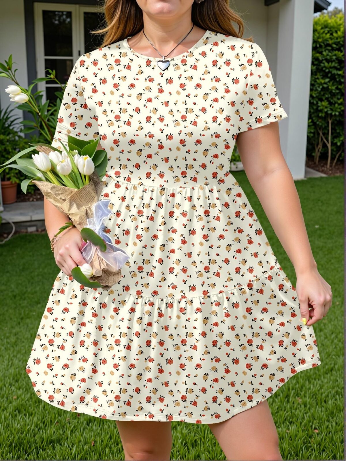 Elegant Multicolor Flared A-Line Dress with Ruffle Hem for Casual Summer Vacations - Chic, Classy and Trendy Fashion Style to Dress to Impress - Image 4