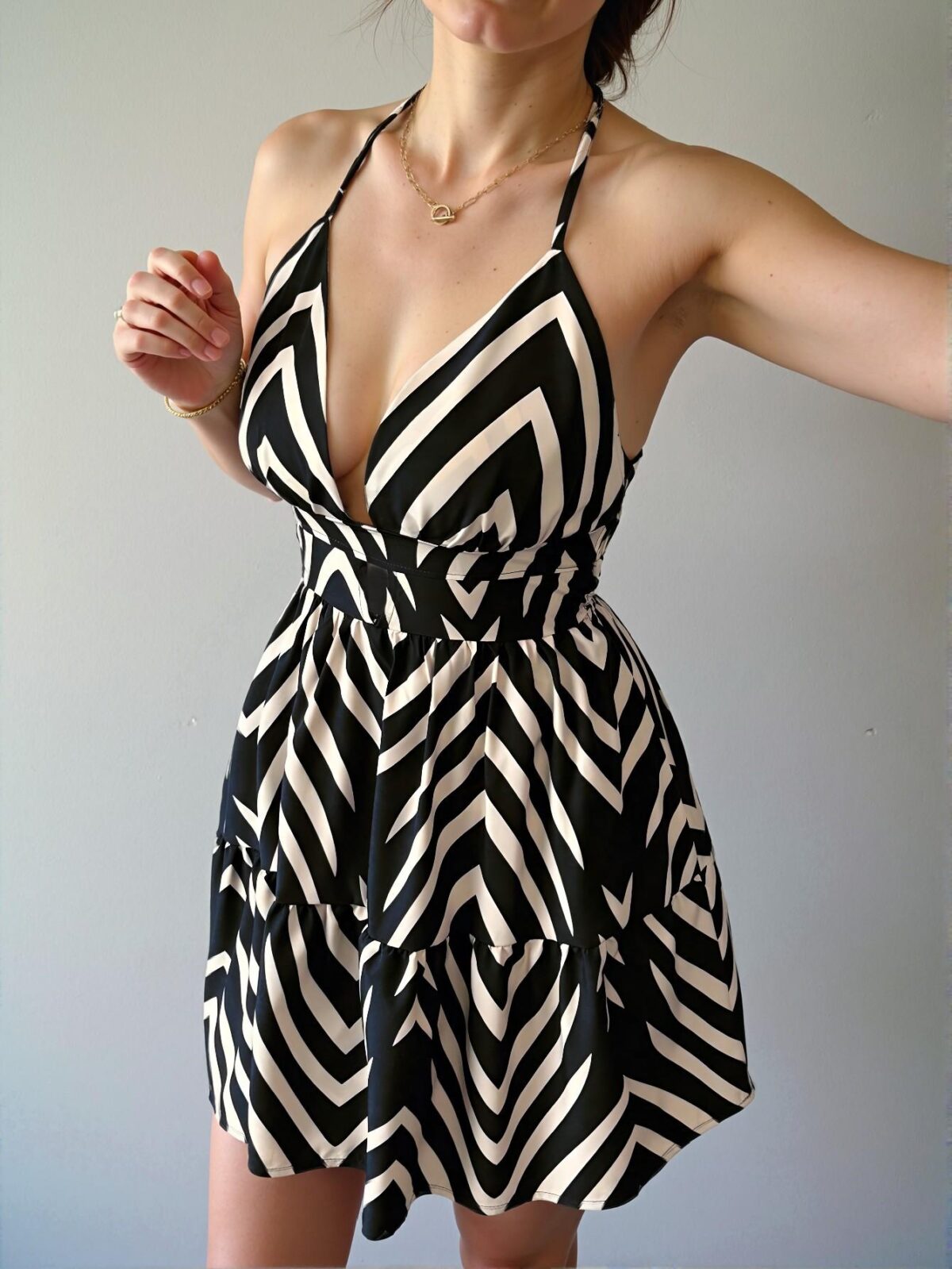 Elegant Black Stylish Bohemian Spaghetti Strap Backless Midi Dress for Warm Weather Getaways – Chic, Classy and Trendy Fashion Style to Dress to Impress - Image 4
