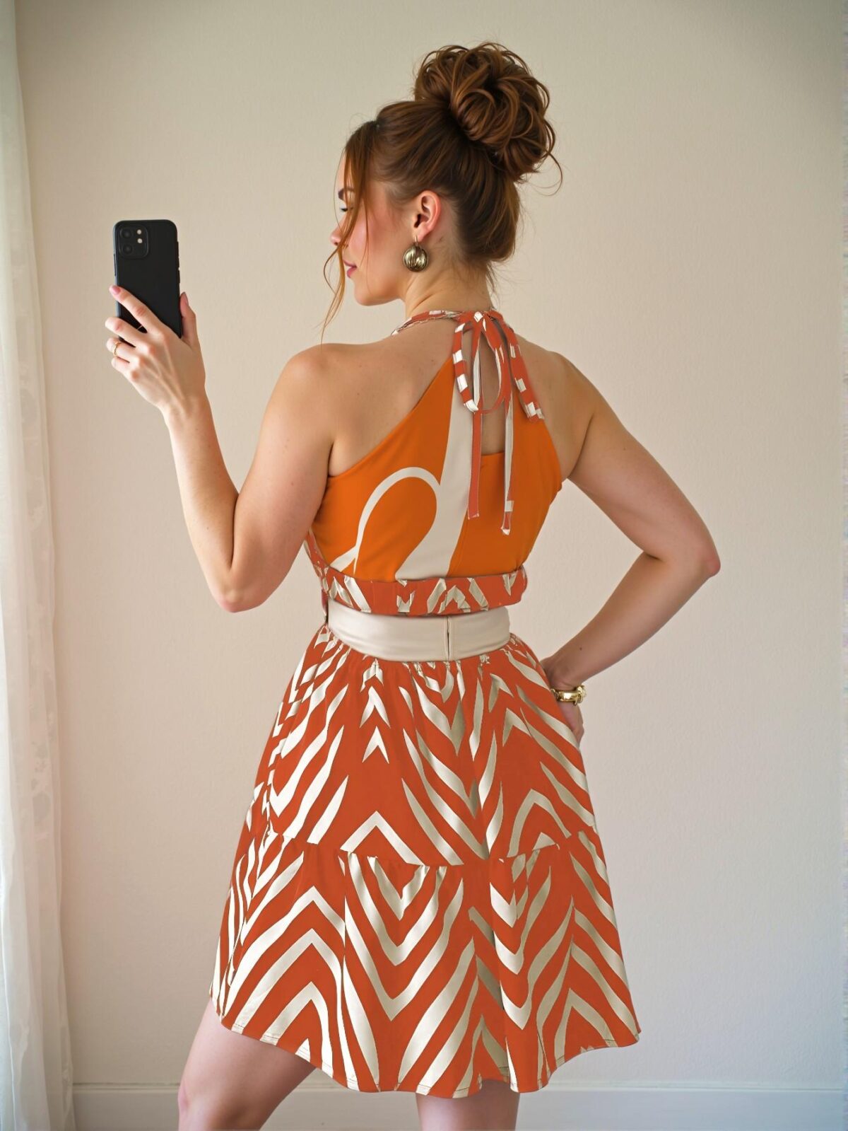 Elegant Orange Bohemian Sleeveless Spaghetti Strap Slip Dress with Hollow Back for Casual Spring and Summer Getaways - Chic, Classy, and Trendy Fashion Style to Dress to Impress - Image 2