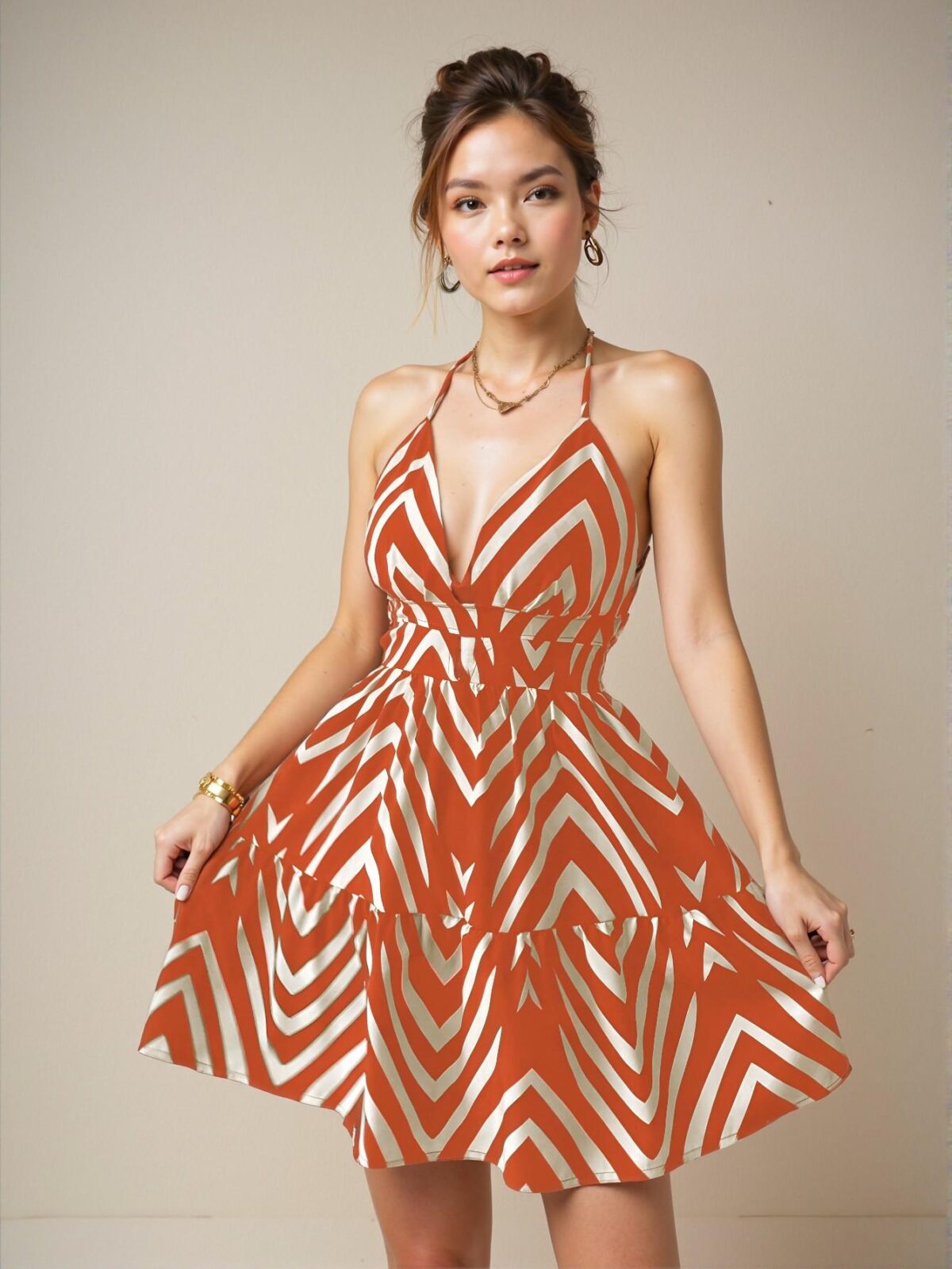 Elegant Orange Bohemian Sleeveless Spaghetti Strap Slip Dress with Hollow Back for Casual Spring and Summer Getaways - Chic, Classy, and Trendy Fashion Style to Dress to Impress - Image 5