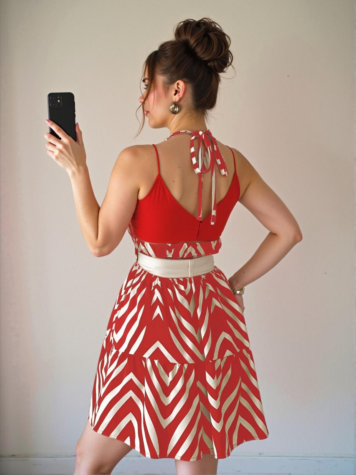 Elegant Red Backless Ruffle Hem Spaghetti Strap Casual Slip Dress for Spring and Summer - Chic, Classy and Trendy Fashion Style to Dress to Impress - Image 2