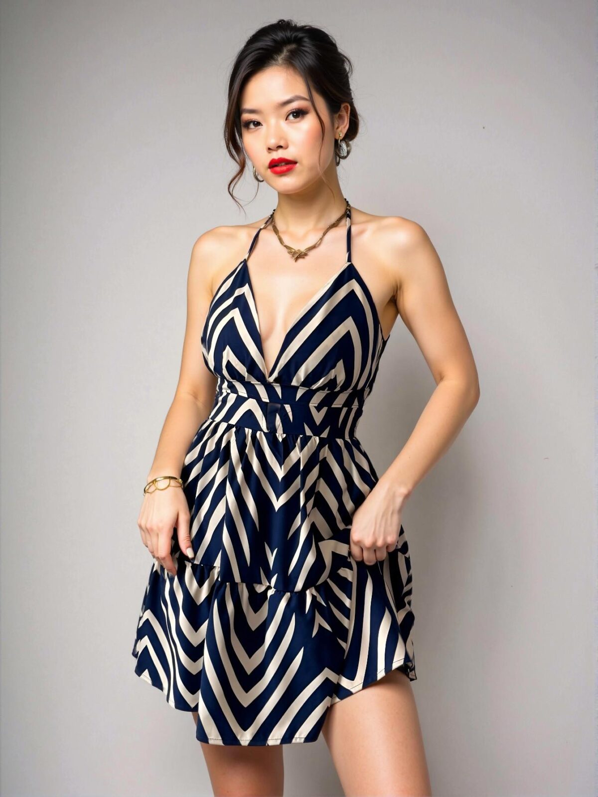 Elegant Navy Blue Bohemian-Style Spaghetti Strap Backless Dress for Spring and Summer Getaways - Chic, Classy and Trendy Fashion to Dress to Impress - Image 3