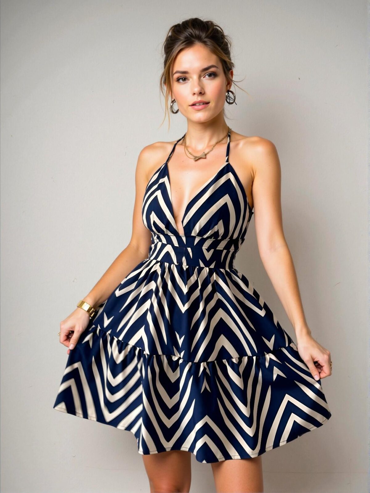 Elegant Navy Blue Bohemian-Style Spaghetti Strap Backless Dress for Spring and Summer Getaways - Chic, Classy and Trendy Fashion to Dress to Impress - Image 4
