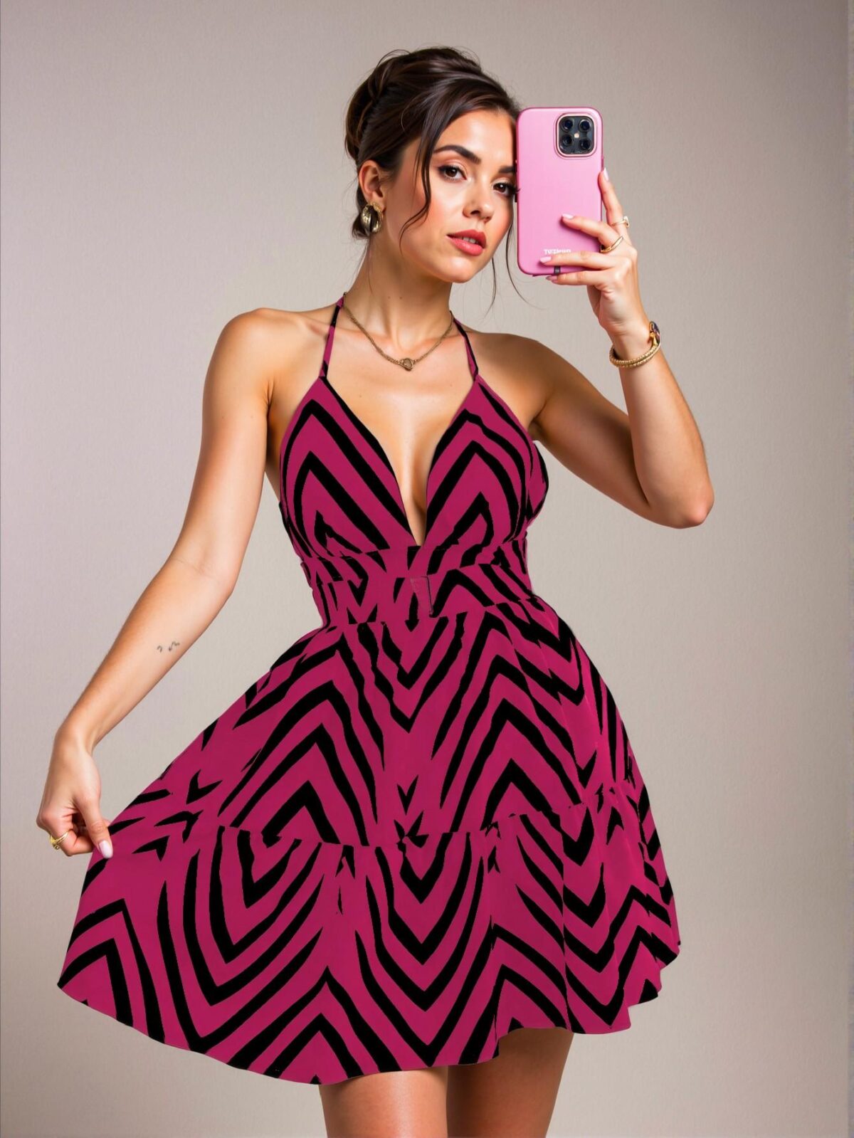 Elegant "Red and Black" "Bohemian Print Hollow Backless Casual Cami Dress for Spring and Summer" "Chic, Classy and Trendy Fashion Style to Dress to Impress"