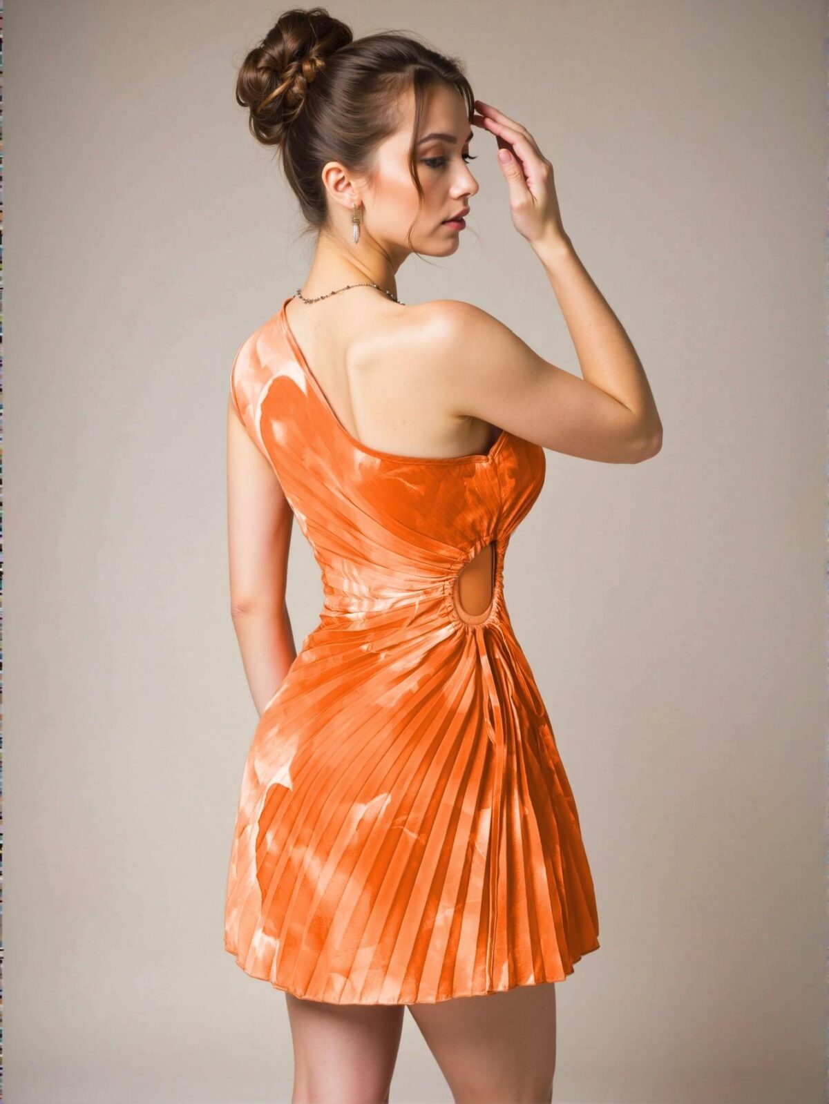 Elegant Orange Bohemian Tie-Dye Sleeveless Casual Slip Dress Perfect for Tea Parties and Summer Events - Chic, Classy and Trendy Fashion Style to Dress to Impress - Image 2