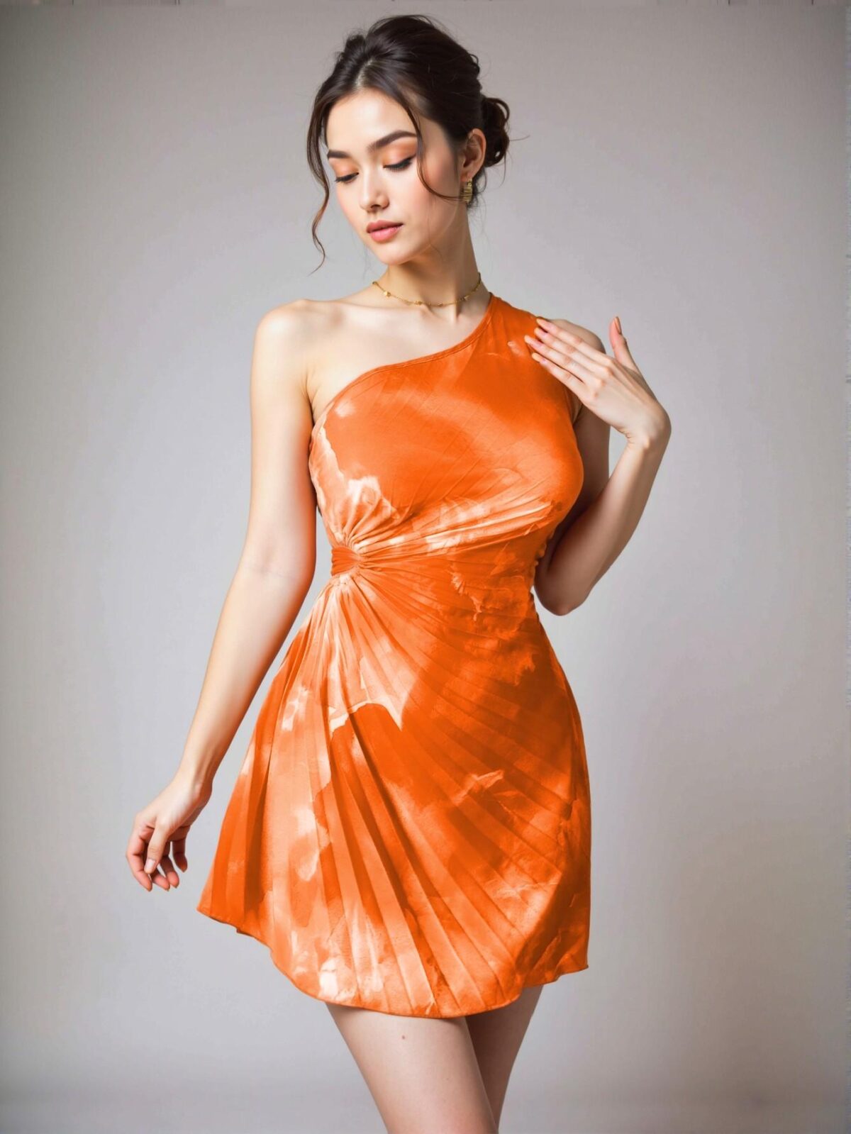 Elegant Orange Bohemian Tie-Dye Sleeveless Casual Slip Dress Perfect for Tea Parties and Summer Events - Chic, Classy and Trendy Fashion Style to Dress to Impress - Image 4