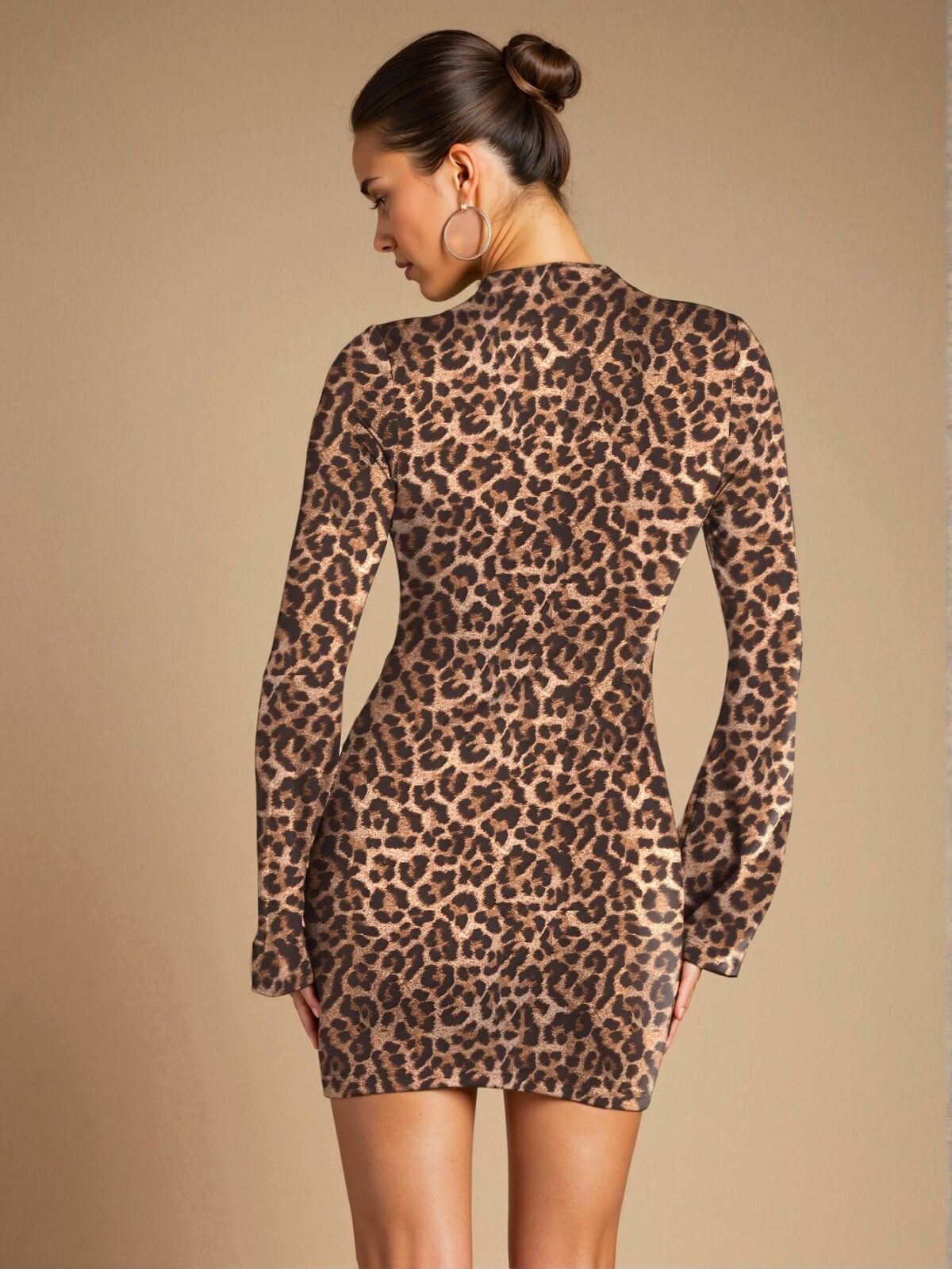 Elegant Multicolor Bodycon Leopard Print Dress for Fashionable Vacations and Stylish Office Wear – Chic, Classy and Trendy Fashion Style to Dress to Impress - Image 2
