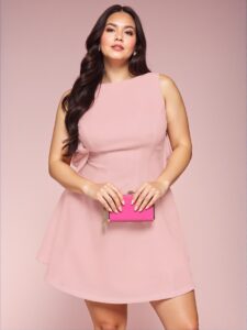 Elegant Dusty Pink Asymmetric Satin Dress with Hollow Out Lace-Up Back, Perfect for Parties, Weddings, and Formal Occasions - Chic, Classy and Trendy Fashion Style to Dress to Impress