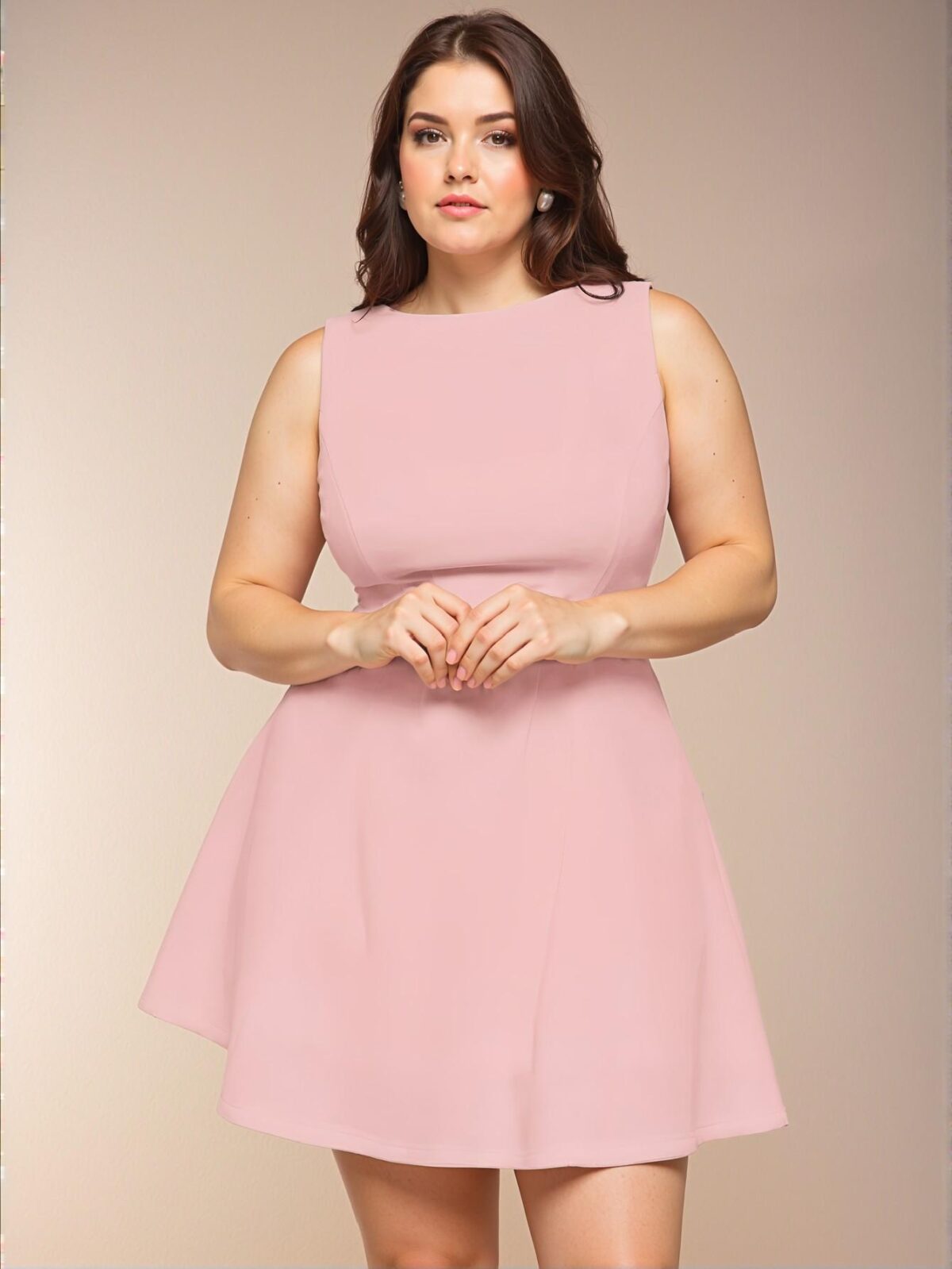 Elegant Dusty Pink Asymmetric Satin Dress with Hollow Out Lace-Up Back, Perfect for Parties, Weddings, and Formal Occasions - Chic, Classy and Trendy Fashion Style to Dress to Impress - Image 3
