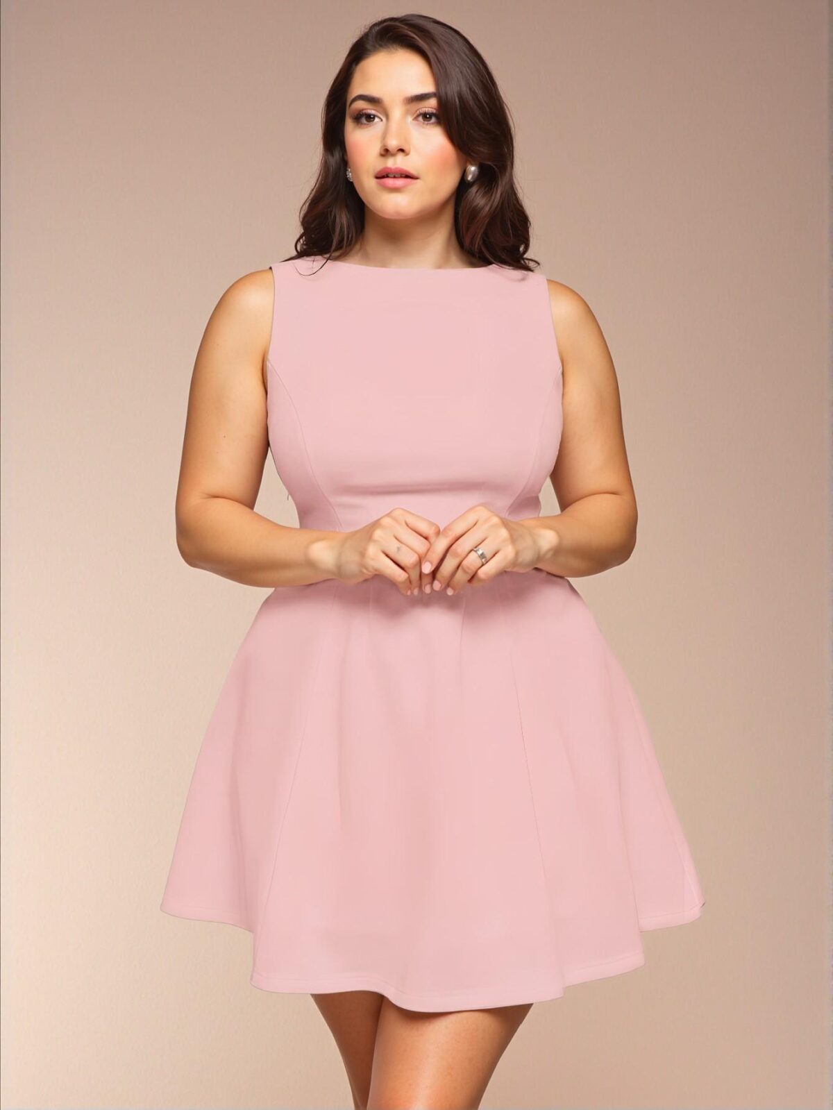 Elegant Dusty Pink Asymmetric Satin Dress with Hollow Out Lace-Up Back, Perfect for Parties, Weddings, and Formal Occasions - Chic, Classy and Trendy Fashion Style to Dress to Impress - Image 4