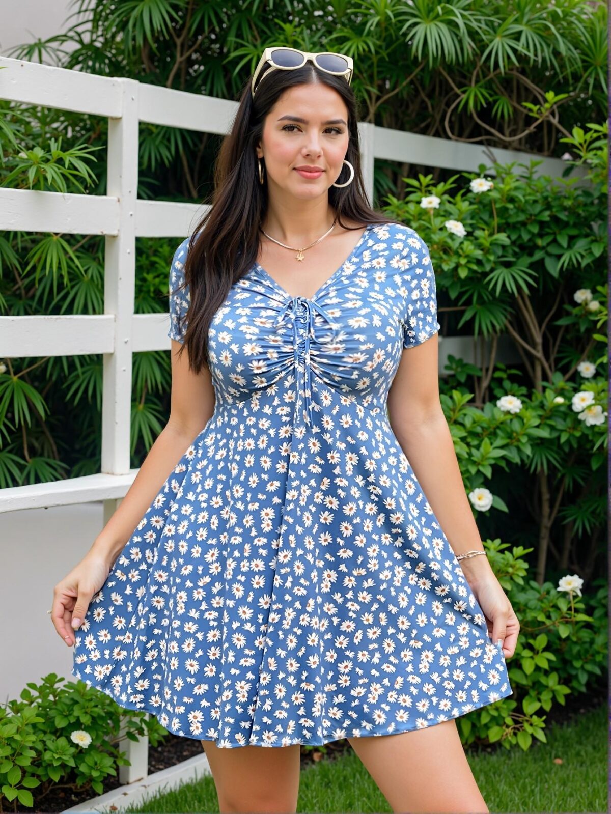 Chic "Multicolor Floral A-Line Dress for Summer" "Elegant, Stylish and Trendy Fashion Look to Make a Statement" - Image 4